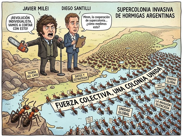 Giro copernicano en la gestión del presidente Milei con Diego Santilli como Jefe de Gabinete. Y lo que inspiraron las hormigas argentinas.