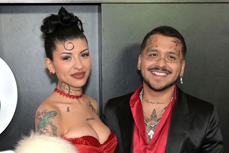 &nbsp;Christian Nodal y Cazzu. Foto: Getty Images