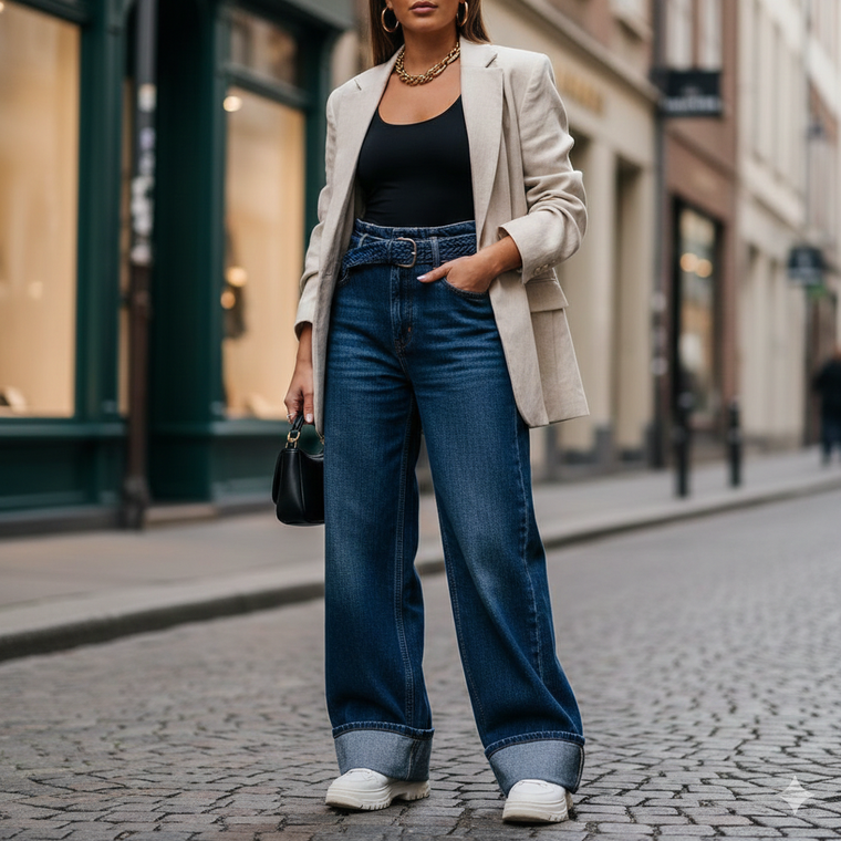 Adiós al jean ancho. Fuente. IA Gemini.