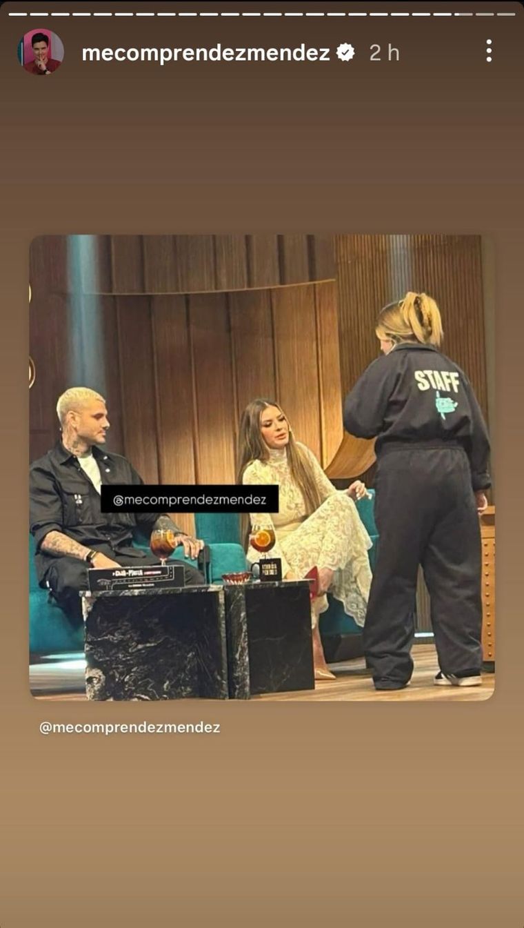 La china Suárez y Mauro Icardi en el living de Otro día perdido. La china Suárez y Mauro Icardi en el living de Otro día perdido.