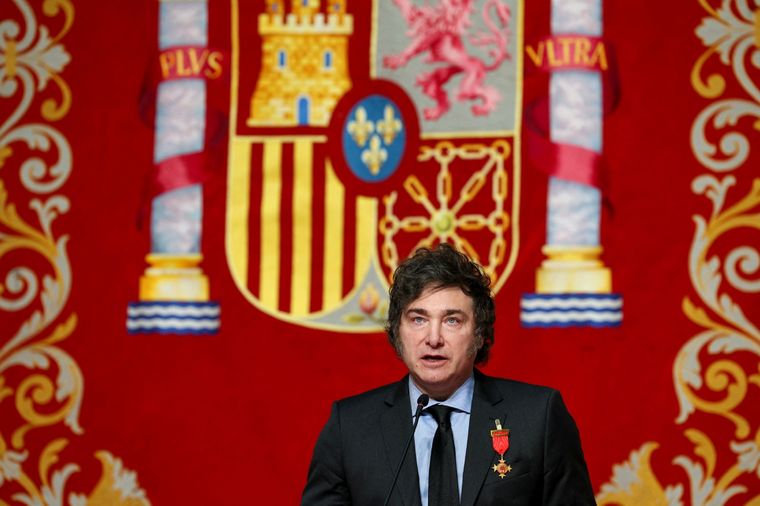 Javier Milei fustigó a Pedro Sánchez en su propia casa Foto: Noticias Argentinas