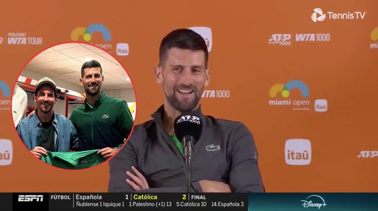 Djokovic y una confesión que involucró a uno de los hijos de Messi. Foto: Captura