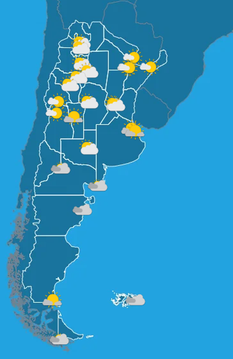 Según el pronóstico, las temperaturas más bajas volverán a concentrarse en la Patagonia, con registros bajo cero durante la mañana. Según el pronóstico, las temperaturas más bajas volverán a concentrarse en la Patagonia, con registros bajo cero durante la mañana.