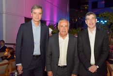Carlos Casto, presidente de Sancor Seguros junto al gobernador Alfredo Cornejo y Alejandro Simon, CEO del Grupo Sancor Seguros.