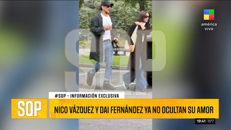Nicolás Vázquez y Dai Fernández juntos. Foto: captura de video/ América TV.  Nicolás Vázquez y Dai Fernández juntos. Foto: captura de video/ América TV.