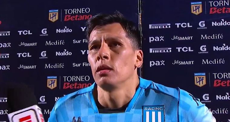 Sigali no puede creer el empate de Racing. Foto: Captura