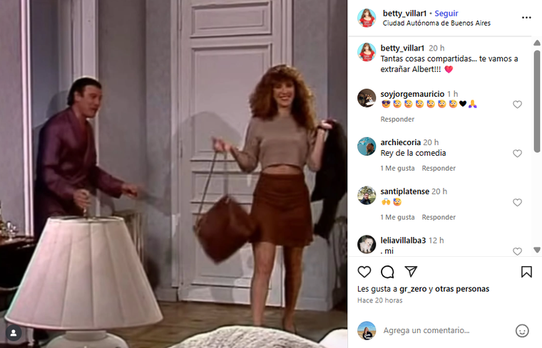 La actriz se despidi&oacute; en redes. Cr&eacute;ditos: Instagram / betty_villar1