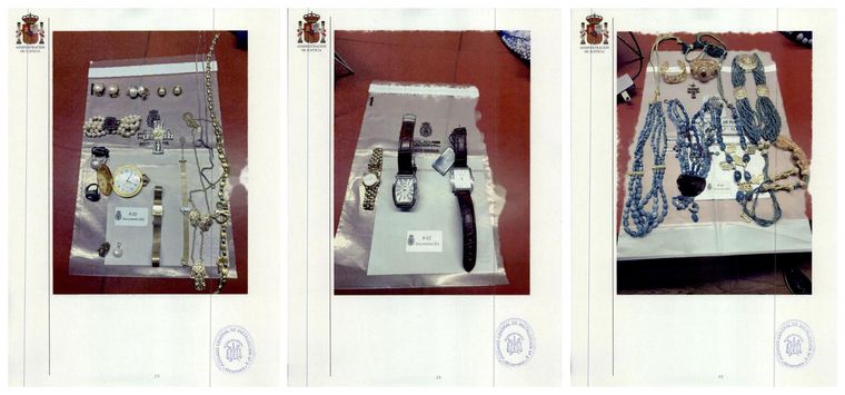 Las joyas incautadas en la oficina de Rodríguez Zapatero. Las joyas incautadas en la oficina de Rodríguez Zapatero.
