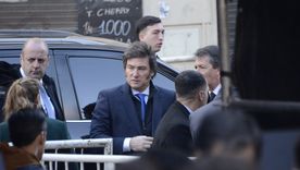 El presidente Javier Milei en el acto del 31° aniversario del atentado a la sede de la AMIA.