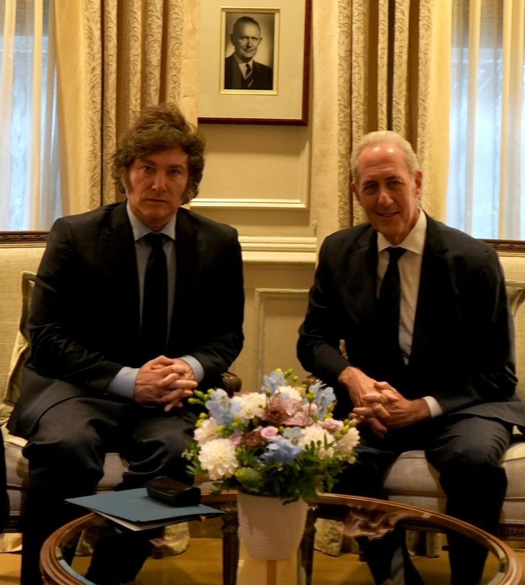 El Presidente Javier Milei se reunió en Nueva York con el Presidente del Consejo de Relaciones Exteriores, Michael Froman Foto: Prensa Javier Milei