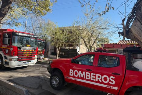 La escena del incendio en Luján de Cuyo. La escena del incendio en Luján de Cuyo.