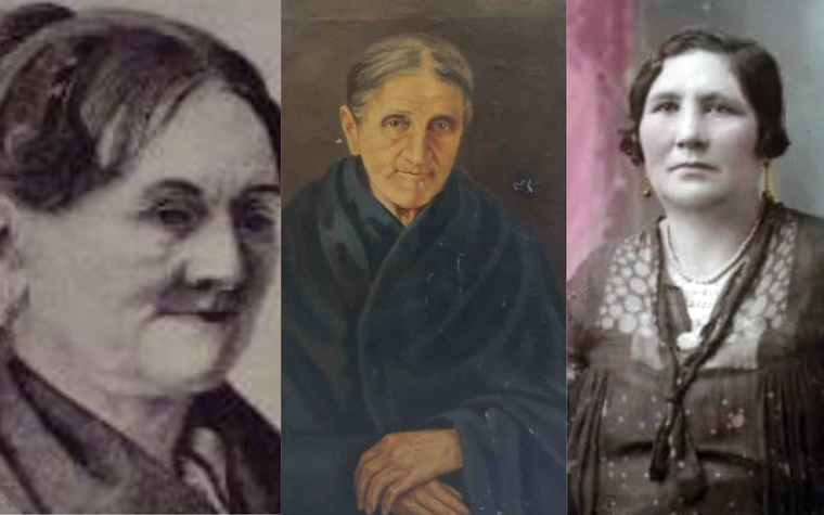 Agustina López de Osornio, Paula Albarracín y Juana Sosa de Toledo, las madres de Rosas, Sarmiento y Perón respectivamente. Foto: Museo Histórico Nacional, Museo Sarmiento y Todo Perón