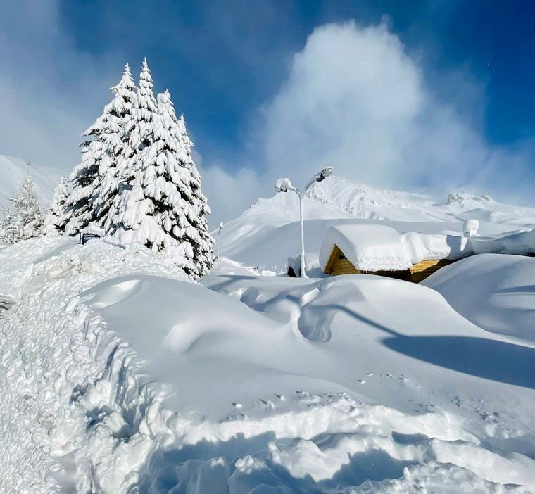 En Las Leñas se acumularon cerca de 100cm en la base Foto: gentileza