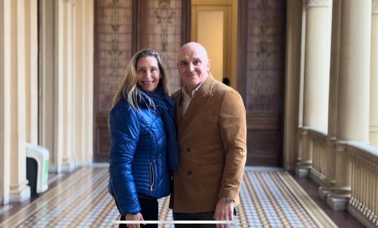 Karina Milei y José Luis Espert, cuando este fue ratificado como candidato en la provincia de Buenos Aires.