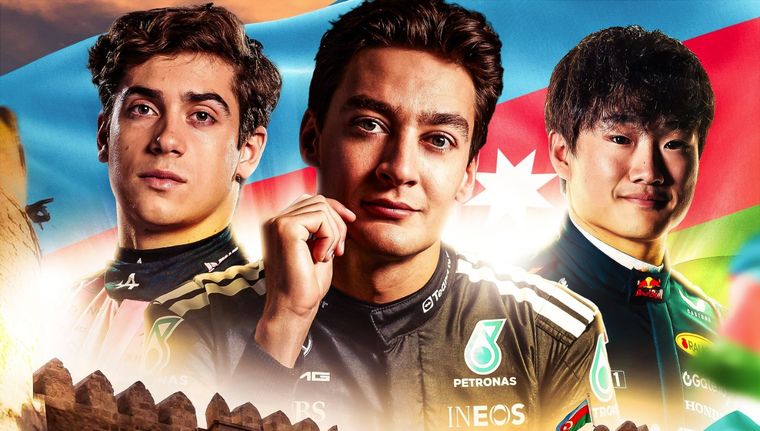Franco Colapinto vuelve a Bakú, el circuito que lo vio hacer historia en 2024. Y en la previa, la Fórmula 1 lo incluyó en la promoción oficial junto a Russell y Tsunoda.
