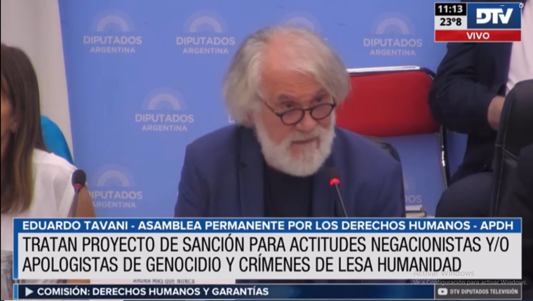 La comisión de organismos de DDHH trató la temática del negacionismo Foto: Diputados TV