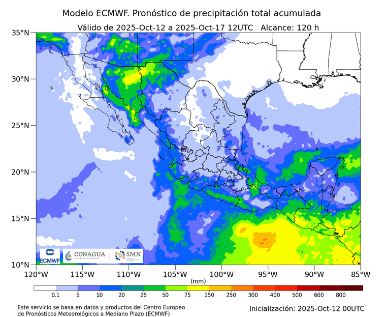 Precipítaciones en México hasta el viernes 17 de octubre. Precipítaciones en México hasta el viernes 17 de octubre. 