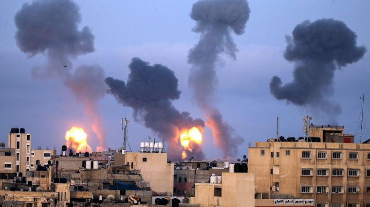 Gaza, bajo fuego israelí. Foto: TheWashingtonPost.