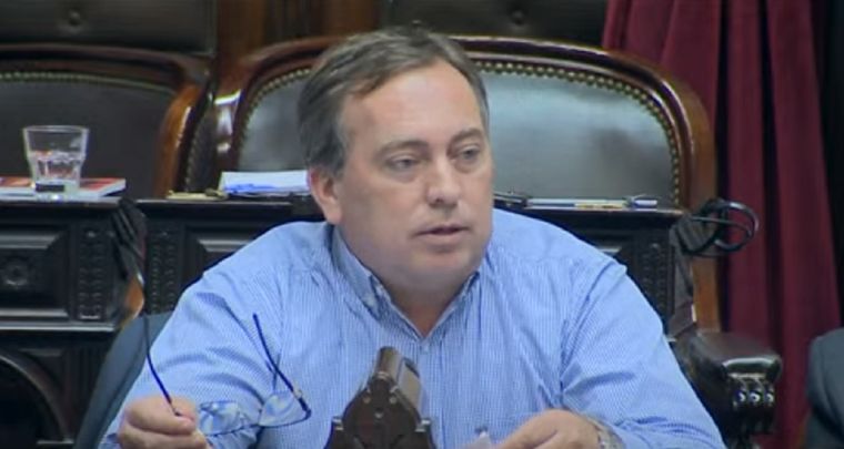 Martín Aveiro (Unión por la Patria) durante la sesión en el Congreso Foto: Captura de video Martín Aveiro (Unión por la Patria) durante la sesión en el Congreso Foto: Captura de video