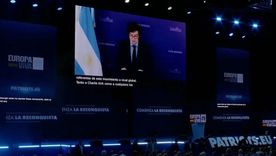El video que grabó Javier Milei y que se reprodujo en Europa Viva 2025. El video que grabó Javier Milei y que se reprodujo en Europa Viva 2025.