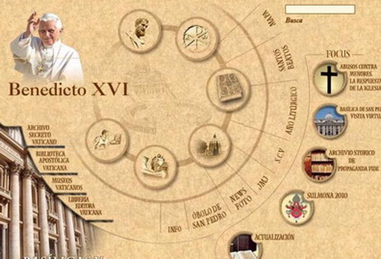 La verdadera página del Vaticano.