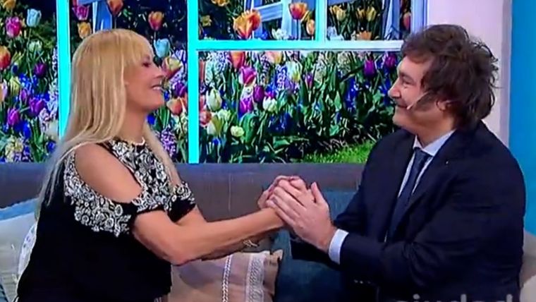 Yuyito González y Javier Milei, picante ida y vuelta Foto: Captura de video Ciudad Magazine