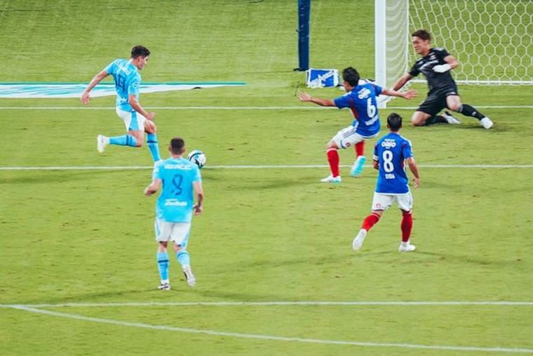 El cordobés anotó un gol en el primer amistoso de pretemporada. Foto: Manchester City