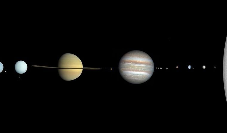 Planetas del Sistema Solar y sus lunas. Foto: Dpa.