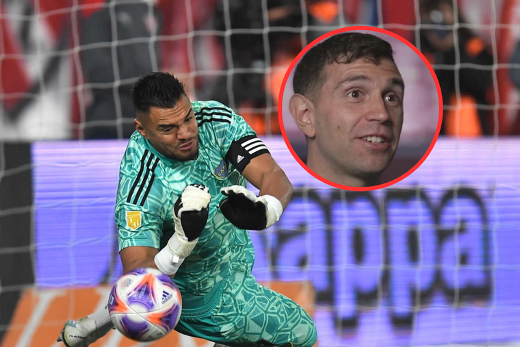 Los hinchas de Independiente se burlaron de Chiquito Romero con una ovación para el Dibu, pero el arquero de Boca la rompió Foto: Télam