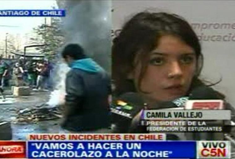 Los estudiantes protagonizaron una nueva marcha con incidentes. Foto: Captura de TV