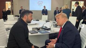 Volodimir Zelenski y Donald Trump aprovecharon para charlar en el G7 de Francia. Foto redes sociales Volodimir Zelenski y Donald Trump aprovecharon para charlar en el G7 de Francia. Foto redes sociales