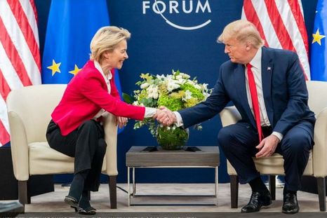 Ursula von der Leyen, de la Unión Europea, y Donald Trump de Estados Unidos, líderes en pugna por Groenlandia. Ursula von der Leyen, de la Unión Europea, y Donald Trump de Estados Unidos, líderes en pugna por Groenlandia.