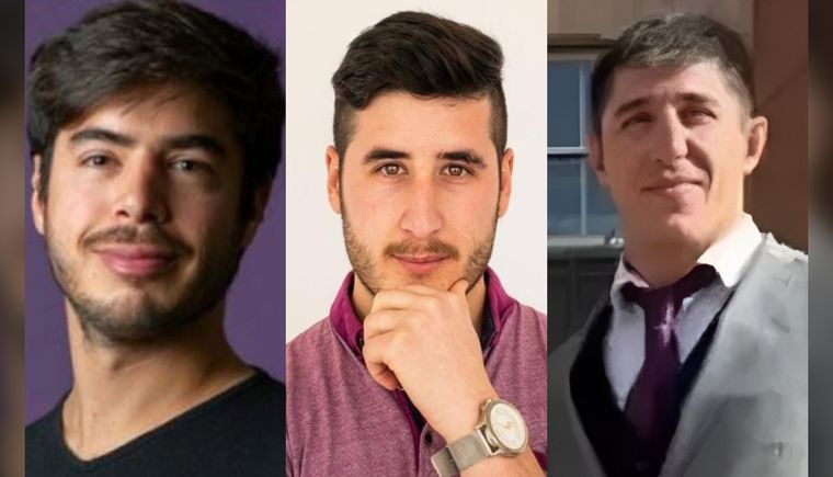 Genaro, Giovanni y Gitanjilal Caroglio, los tres hermanos acusados por las criptoestafas.&nbsp;