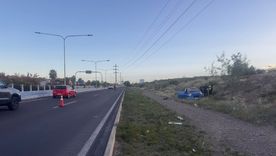 La escena del accidente en Godoy Cruz. La escena del accidente en Godoy Cruz.