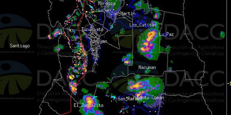 Imagen del mapa de Contingencias Climáticas de las 18.30.