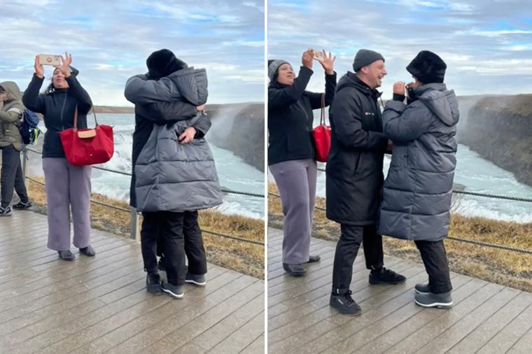 El momento fue tomado con humor por la pareja Foto: Captura del video