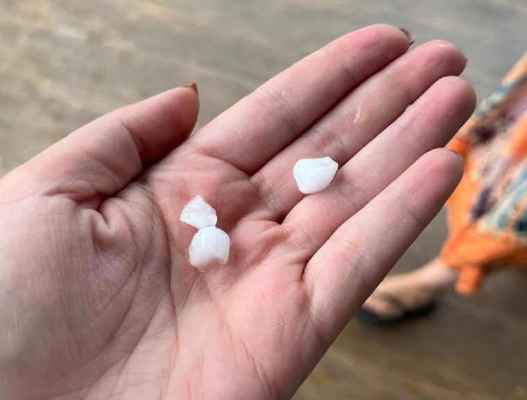 Granizo de pequeño tamaño en Mendoza.&nbsp;