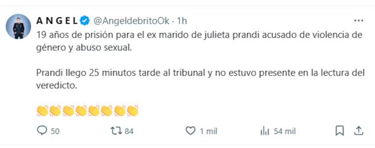El líder de LAM apoyó a Julieta Prandi. El líder de LAM apoyó a Julieta Prandi.