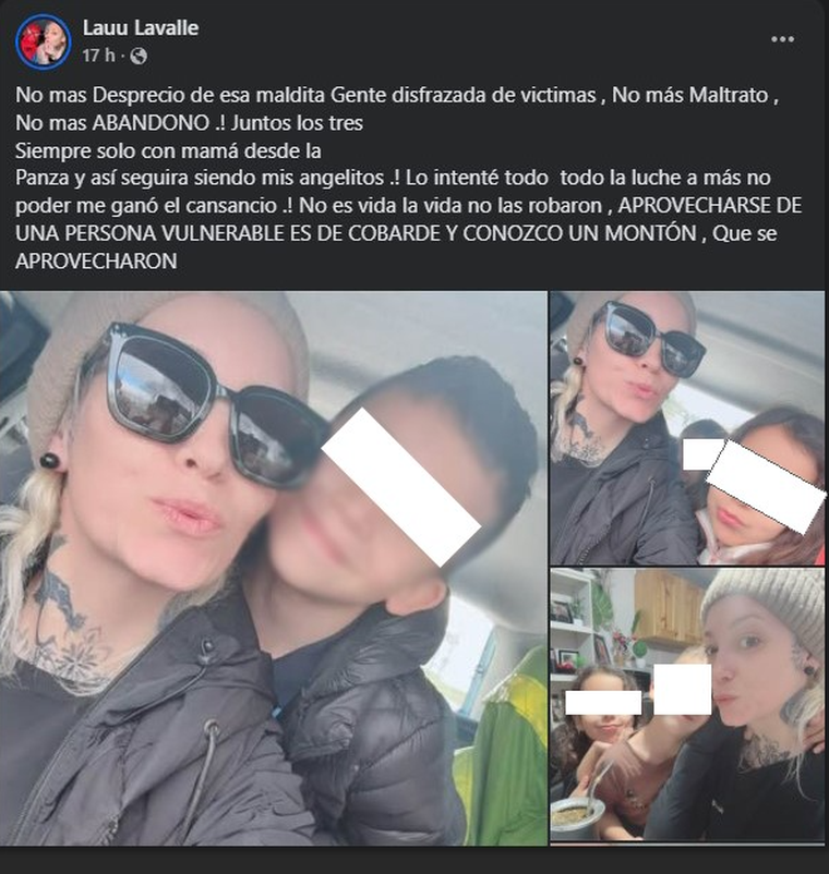 El último posteo de la mujer que colisionó en Olavarría. El último posteo de la mujer que colisionó en Olavarría.