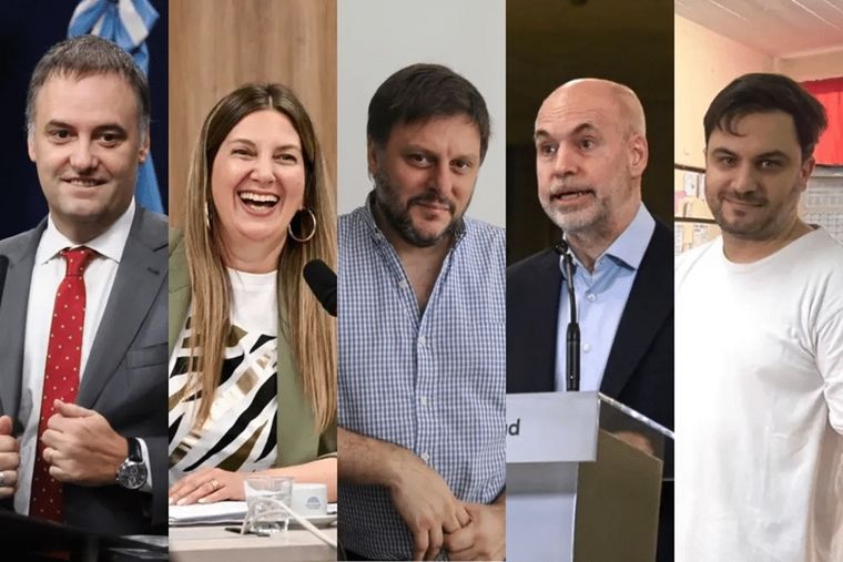 Cinco de los diecisiete candidatos porteños que se presentan en las próximas elecciones legislativas del 18 de mayo. Foto: Archivo