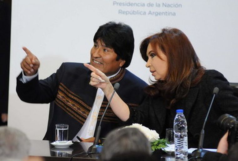 Cristina junto a Evo Morales. Foto: Télam