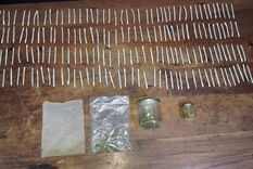 Los más de 180 cigarrillos de marihuana incautados en los operativos en Maipú.&nbsp;