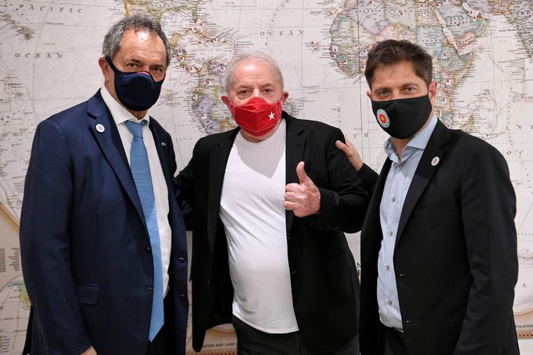 Scioli, Kicillof y Lula Da Silva. Foto: Télam