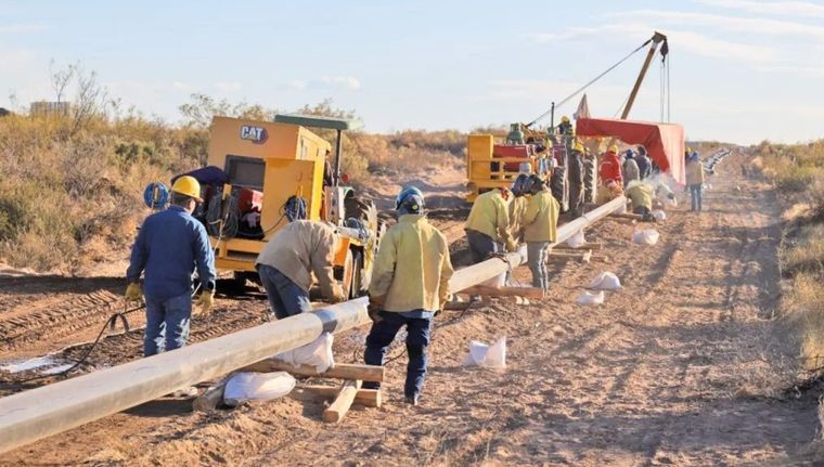 Obras del gasoducto de San Rafael.
