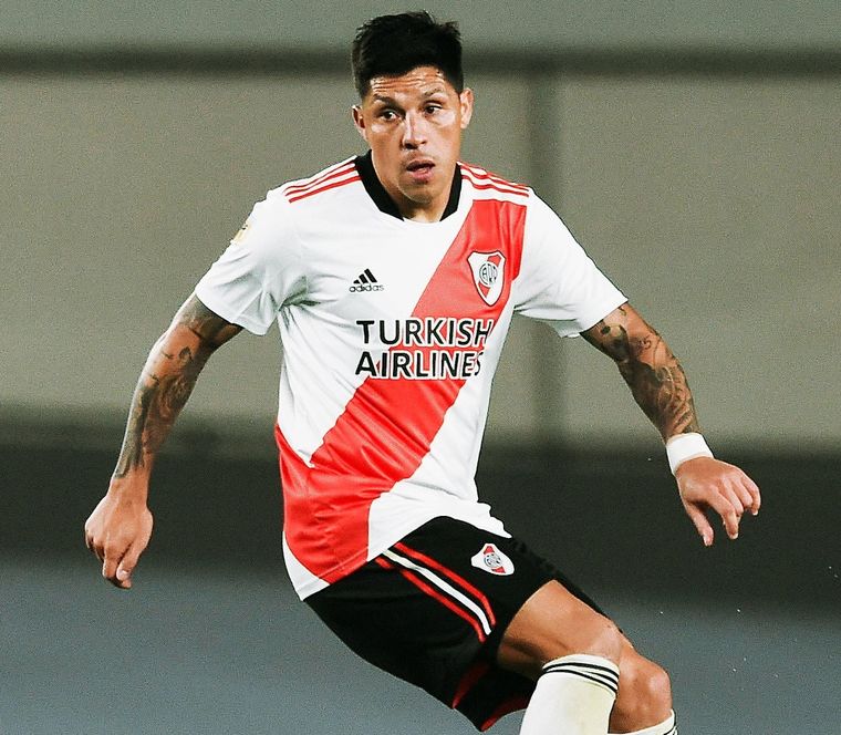 Enzo Pérez salió reemplazado en el entretiempo del Patronato 0 - River 1 por una dolencia en su tobillo. Foto: River Plate