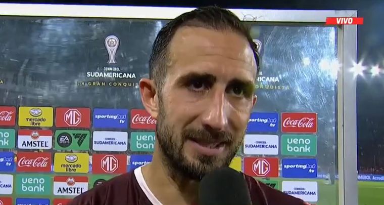 Carlos Izquierdoz, tras la derrota de Lanús. Foto: Captura