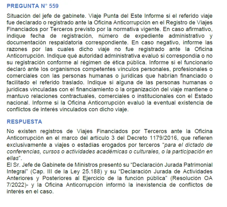 La respuesta de Manuel Adorni sobre su viaje a Punta del Este La respuesta de Manuel Adorni sobre su viaje a Punta del Este