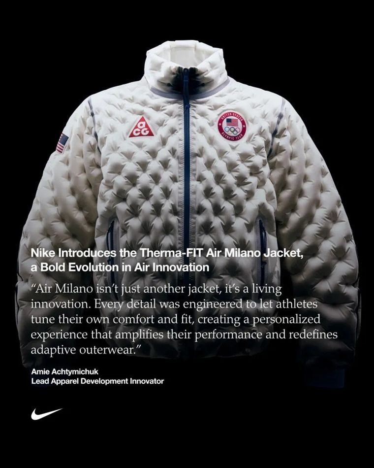 La chaqueta Therma-FIT Air Milano de Nike regula el calor corporal mediante aire inflable. La chaqueta Therma-FIT Air Milano de Nike regula el calor corporal mediante aire inflable.