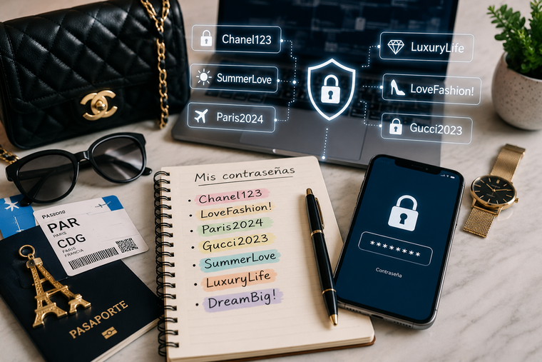 Moda, viajes y lujo, conocé cuáles son las contraseñas más usadas en el mundo digital. (Imagen generada con IA).