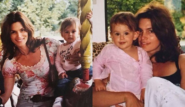 Las fotos de una joven Cindy Crawford sosteniendo en brazos a la pequeña Kaia Gerber, que hoy tiene 21 años.